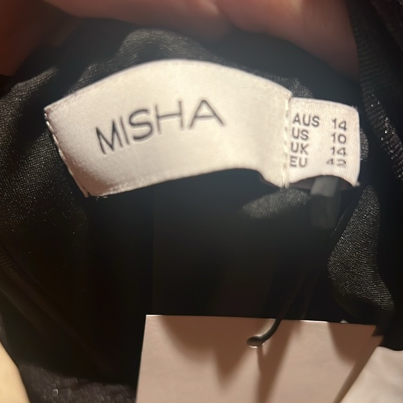 Misha Twist knot black halter keyhole bodysuit - Picture 2 of 4